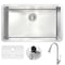 Anzzi Vanguard Undermount 30" Kitchen Sink and Polished Chrome Singer Faucet KAZ3018-041 - alternate 1